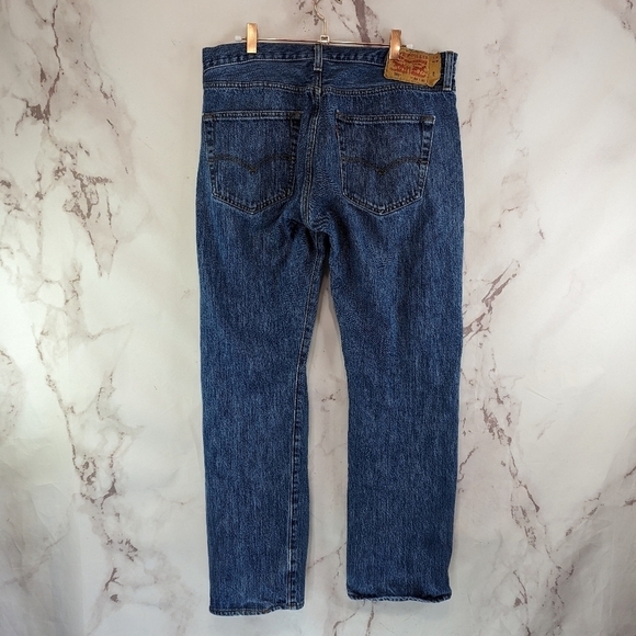 Vintage Levis Jeans Mens 36 X 30 501 XX Y2K Denim Rigid Button Fly Distressed - Picture 5 of 13